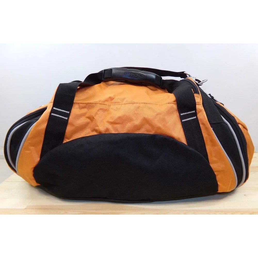 OGIO Crunch Travel Duffel Bag Blue Moon Beer Logo Orange Dome Duffle